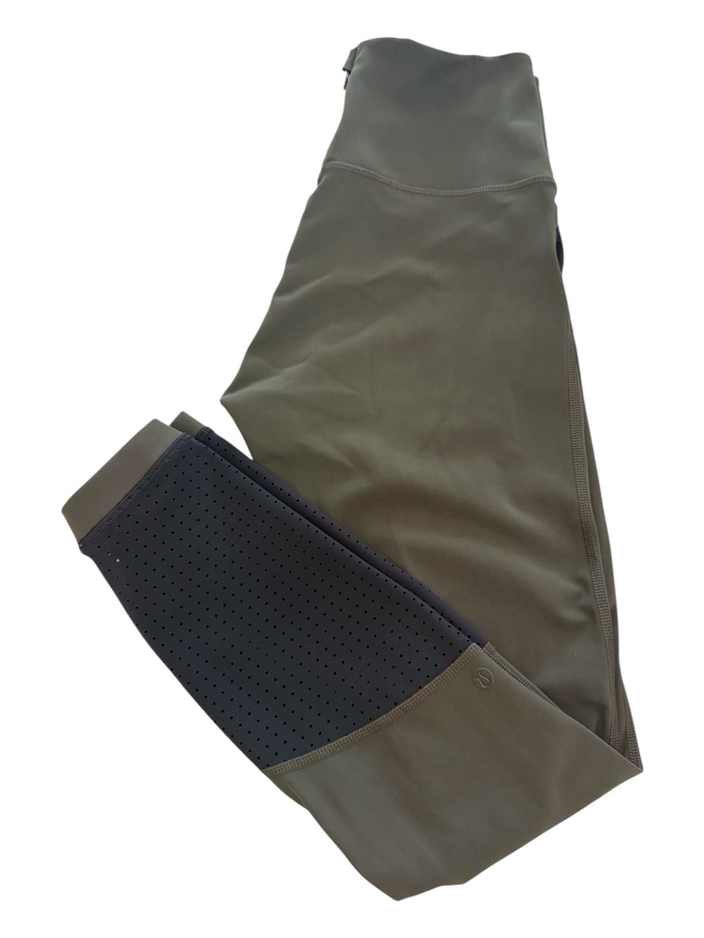 Lululemon Paddle Times Tights Dark Olive & Black Mesh - Size 8